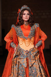 ANKA TURUNCU KORSELİ YÖRESEL KAFTAN