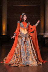 ANKA TURUNCU KORSELİ YÖRESEL KAFTAN