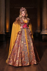 IŞIL FUŞYA SARI KORSELİ YÖRESEL KAFTAN