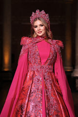 DERİN FUŞYA YÖRESEL KAFTAN