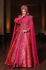 DERİN FUŞYA YÖRESEL KAFTAN