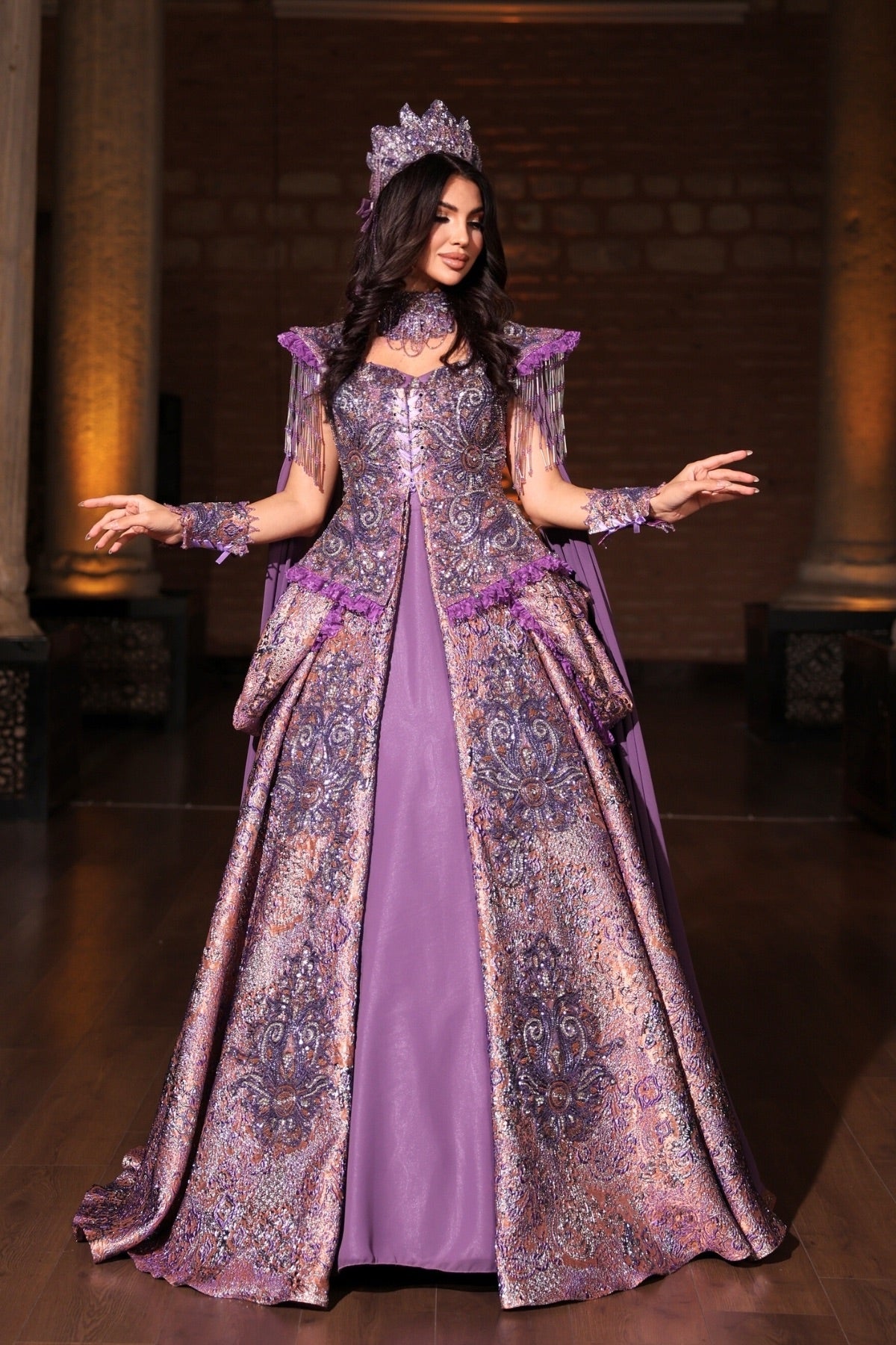 YANKI LİLA YÖRESEL KAFTAN