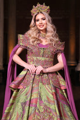 NEFES YEŞİL MADONNA YÖRESEL KAFTAN