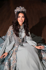 DALGA SU YEŞİLİ YÖRESEL KAFTAN