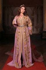 MENEKŞE LİLA ALTIN İŞLEMELİ KINA FİSTAN