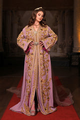 MENEKŞE LİLA ALTIN İŞLEMELİ KINA FİSTAN