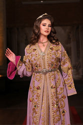 MENEKŞE LİLA ALTIN İŞLEMELİ KINA FİSTAN