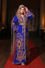 GÖRKEM MAVİ ALTIN İŞLEMELİ KINA FİSTAN