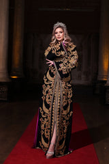 ASALET SİYAH ALTIN İŞLEMELİ KINA FİSTAN