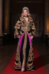 ASALET SİYAH ALTIN İŞLEMELİ KINA FİSTAN