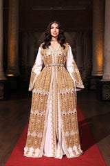 BAŞAK BEYAZ ALTIN İŞLEMELİ KINA FİSTAN