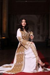 BAŞAK BEYAZ ALTIN İŞLEMELİ KINA FİSTAN