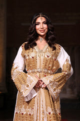 BAŞAK BEYAZ ALTIN İŞLEMELİ KINA FİSTAN