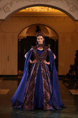 DİK OMUZ ŞİFON KOL KALP YAKA YÖRESEL KAFTAN