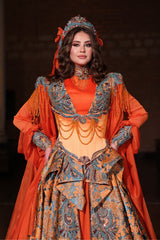 ANKA TURUNCU KORSELİ YÖRESEL KAFTAN