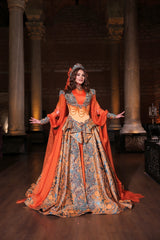 ANKA TURUNCU KORSELİ YÖRESEL KAFTAN