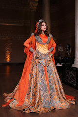 ANKA TURUNCU KORSELİ YÖRESEL KAFTAN