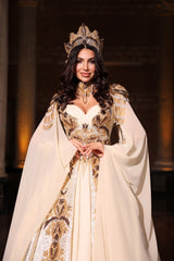 EFSUN KREM GOLD YÖRESEL KAFTAN