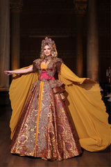 IŞIL FUŞYA SARI KORSELİ YÖRESEL KAFTAN