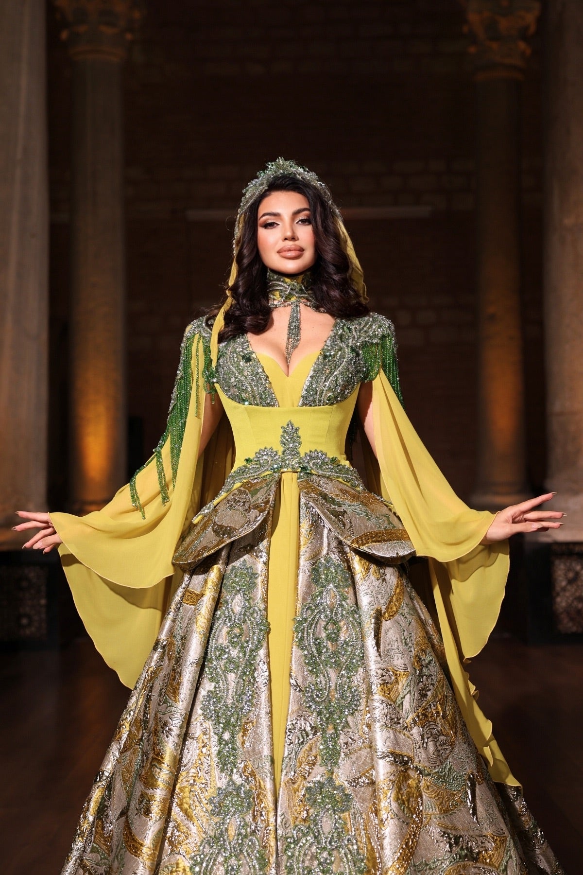 LEYLA YAĞ YEŞİLİ YÖRESEL KAFTAN