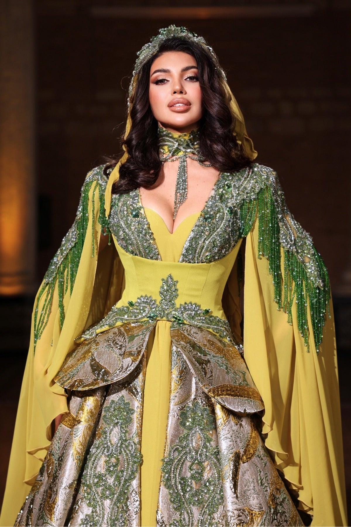 LEYLA YAĞ YEŞİLİ YÖRESEL KAFTAN