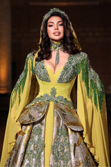 LEYLA YAĞ YEŞİLİ YÖRESEL KAFTAN