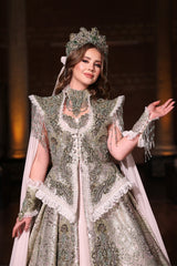 YEŞİM YEŞİL KREM YÖRESEL KAFTAN