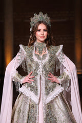 YEŞİM YEŞİL KREM YÖRESEL KAFTAN