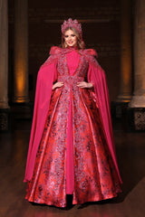 DERİN FUŞYA YÖRESEL KAFTAN