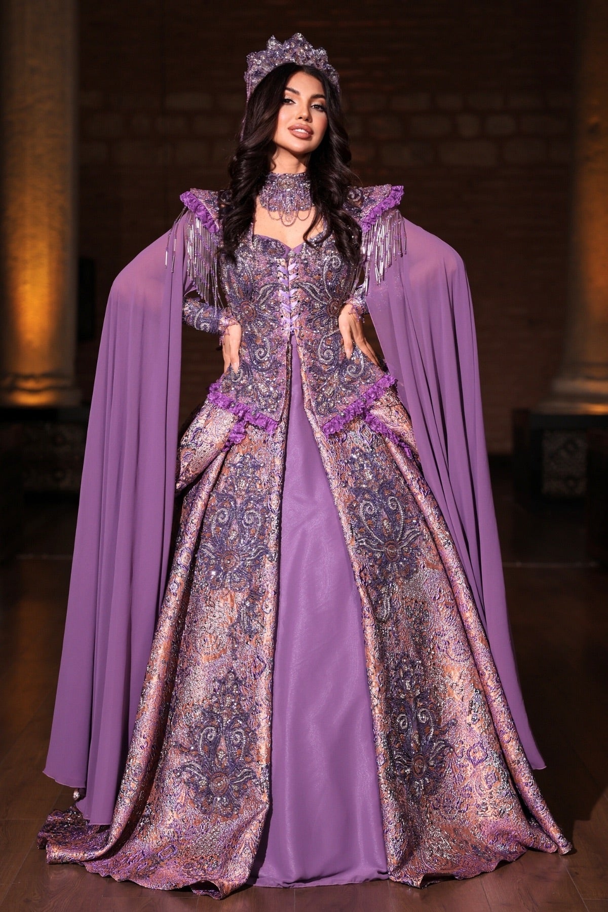 YANKI LİLA YÖRESEL KAFTAN