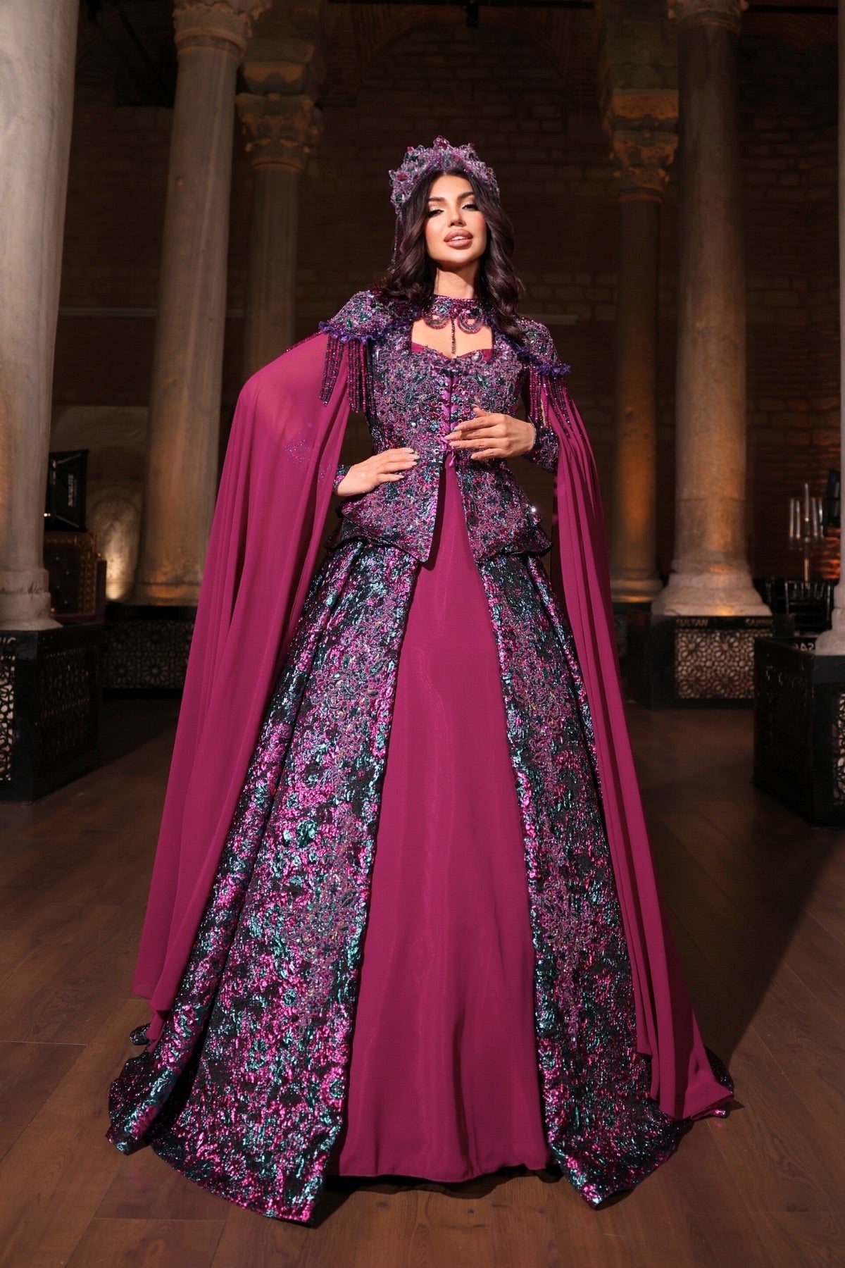 EZGİ PEMBE YEŞİL YÖRESEL KAFTAN