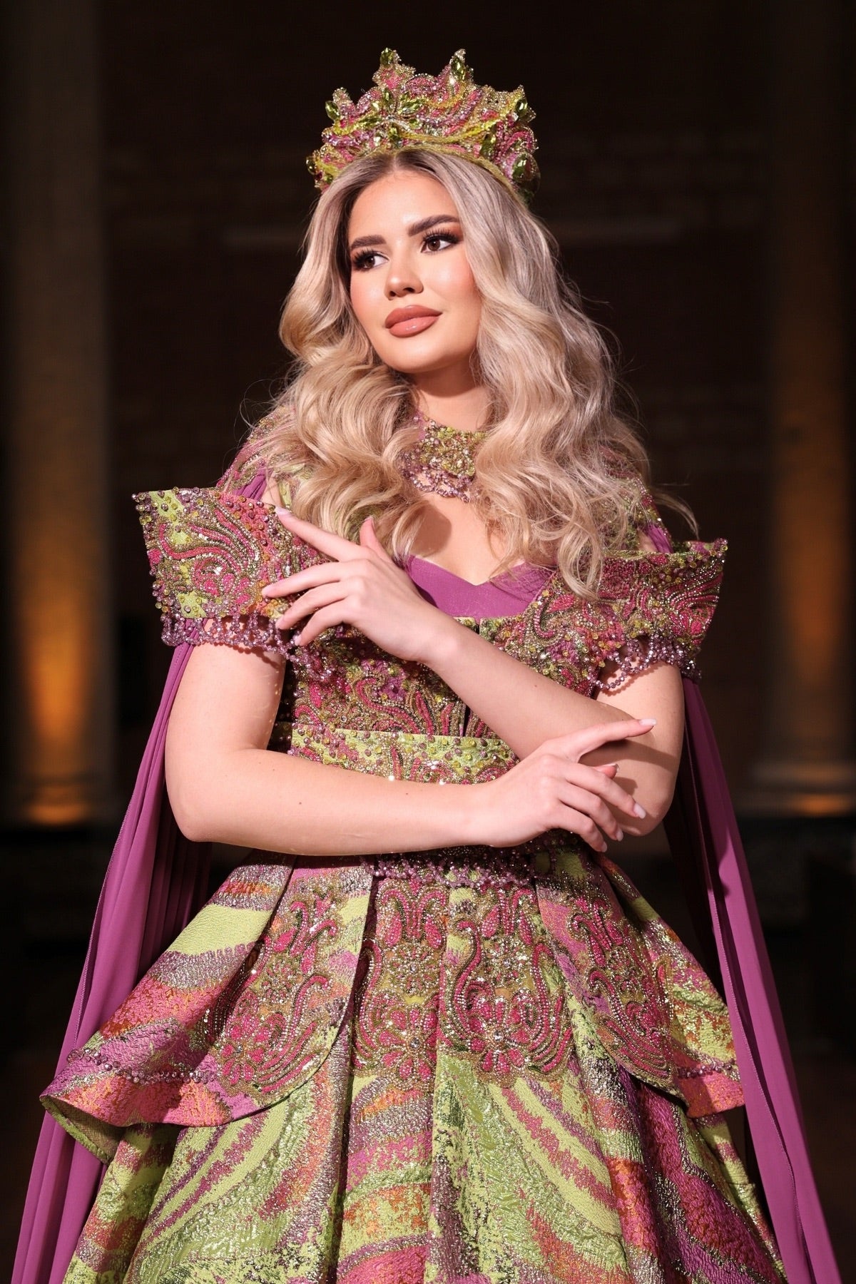 NEFES YEŞİL MADONNA YÖRESEL KAFTAN