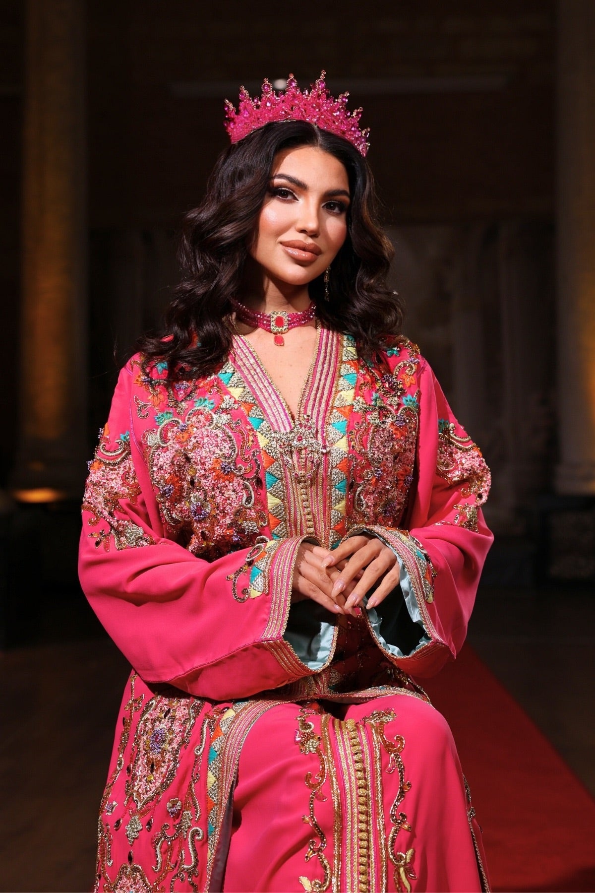 TUTKU FUŞYA ALTIN İŞLEMELİ KINA FİSTAN