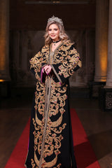 ASALET SİYAH ALTIN İŞLEMELİ KINA FİSTAN