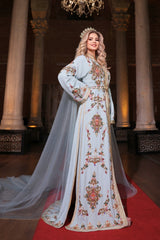 DAMLA SU YEŞİLİ ALTIN İŞLEMELİ KINA FİSTAN