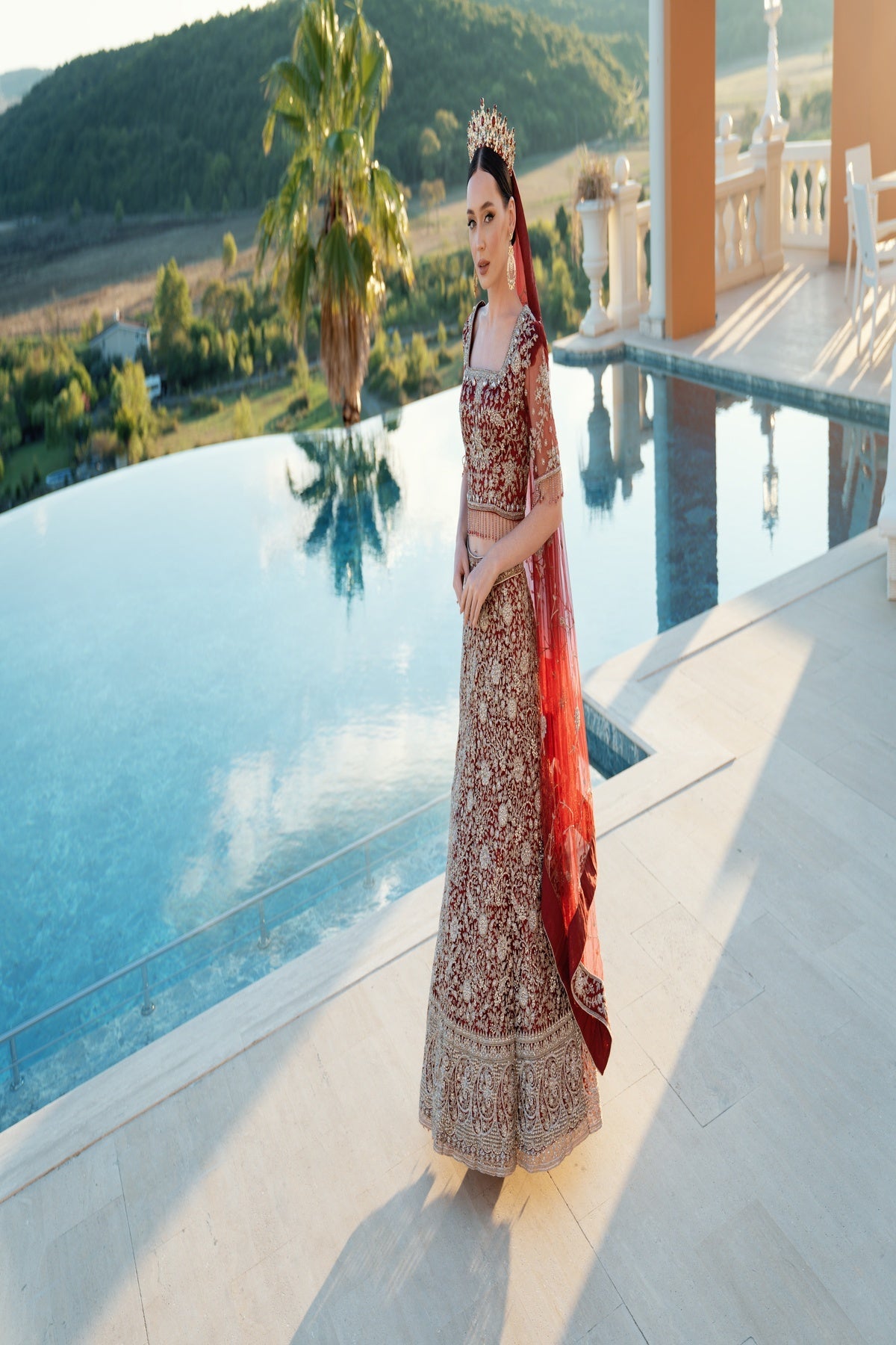 FAKİR KOL KARE YAKA İKİ PARÇA HİNT MODELİ KINALIK