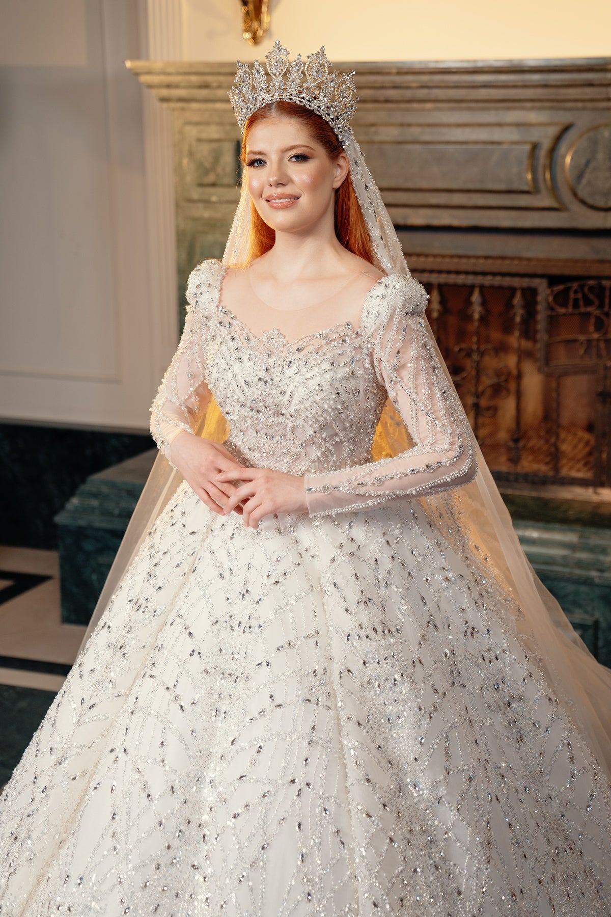 UZUN KOLLU M YAKA PRENSES GELİNLİK